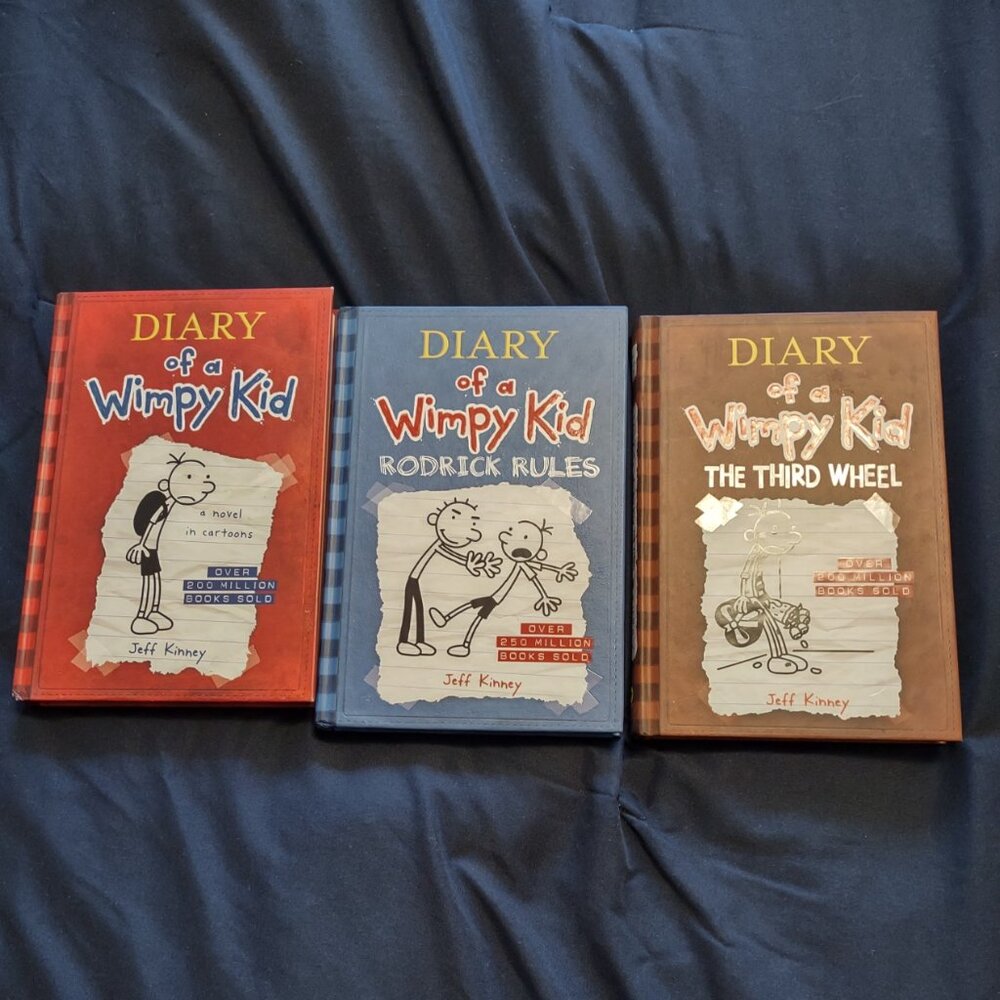 A bundle of 3 Diary of a Wimpy Kid books by Jeff Kinney